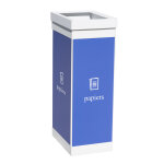 Paperflow poubelle de tri s�lectif pour papier - 60l - bleu corps blanc