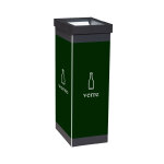 Paperflow poubelle de tri s�lectif pour verre - 60l - vert corps noir