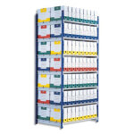 Paperflow rayonnage rang'eco tubulaire lment suivant en acier, 5 tablettes - dim. l100 x h200 x p68 ...