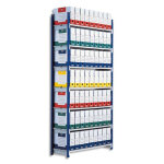 Paperflow rayonnage rang'eco tubulaire lment suivant enacier, 5 tablettes - dim. l100 x h200 x p34 ...