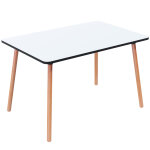 Paperflow table de restauration rectangulaire palomba 120 x 80 cm - plateau blanc - pieds h�tre massif ...