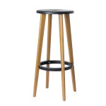 Paperflow tabouret woody en abs inject� - pi�tement h�tre massif - assise noir