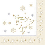 Serviette � motif de no�l 'x - mas elegance', or