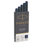 Parker etui de 5 cartouches longues quink encre bleue / noire. en blister.