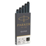 Parker etui de 5 cartouches longues quink encre noire. en blister.