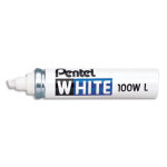 Pentel marqueur peinture pointe en fibre biseautée large corps métal coloris blanc white 100wl Pentel marqueur peinture pointe en fibre biseautée large corps métal coloris blanc white 100wl