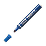 Pentel marqueur permanent pointe biseau corps métal encre bleue indélébile n60 Pentel marqueur permanent pointe biseau corps métal encre bleue indélébile n60