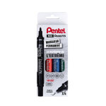 Pentel n50 - marqueur permanent pointe ogive trait 1, 5 mm - 4 couleurs assorties