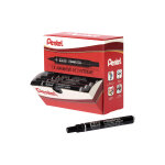 Pentel n50 - marqueur permanent pointe ogive trait 1, 5 mm - noir - bote de 36