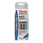 Pentel n60 - marqueur permanent biseaut� trait de 3, 9 - 5, 7 mm - pochette de 4 coloris assortis