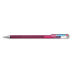 Pentel roller dualmetallic encre gel. pointe large 1 mm. coloris rose + bleu mtallique