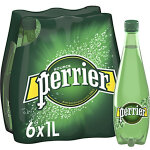 Perrier eau minrale gazeuse - lot 6 bouteilles 1 l