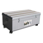 Pierre henry malle en mtal laqu sur roulettes, tringles fournies l90x h37x p50 cm aluminium