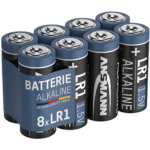Pile alcaline lr1, 1, 5 v, en lot de 8