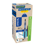 Pilot eco pack b2p begreen, stylo bille rtractable, pointe moyenne 0, 7 mm, corps noir transparent avec ...