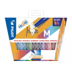 Pilot frixion ball roller encre gel effa�able pointe moyenne 0, 7 mm - pochette de 15 couleurs assorties ...