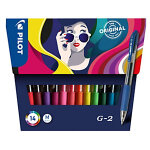 Pilot g2 stylo roller encre gel rtractable pointe moyenne 0, 7 mm - pochette de 14 couleurs assorties ...