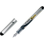Pilot stylo - plume, v pen, pointe moyenne, corps en plastique noir et argenté, encre noire Pilot stylo - plume, v pen, pointe moyenne, corps en plastique noir et argenté, encre noire