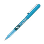 Pilot stylo roller pointe mtal 0, 5 mm encre liquide turquoise v - ball 05