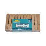 Pinces � linge en bois, lot de 24