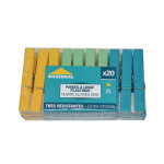 Pinces � linge en plastique color�, lot de 20