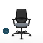 Piqueras y crespo mardos fauteuil ergonomique dossier maille - accoudoirs 2d - assise gris