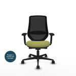 Piqueras y crespo mardos fauteuil ergonomique dossier maille - accoudoirs 2d - assise vert olive