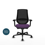 Piqueras y crespo mardos fauteuil ergonomique dossier maille - accoudoirs 2d - assise violet