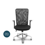 Piqueras y crespo minaya fauteuil de bureau - dossier maille noir - accoudoirs et base chrom�e - assise ...