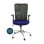 Piqueras y crespo minaya fauteuil de bureau - dossier maille noir - accoudoirs et base chrom�e - assise ...