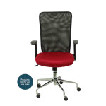 Piqueras y crespo minaya fauteuil de bureau - dossier maille noir - accoudoirs et base chrom�e - assise ...