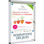 Planorga mini vitrine d'extrieur cadre aluminium, nf haute qualit et scurit - fond mtal laqu magntique, ...