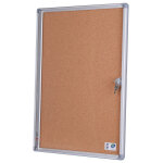 Planorga vitrine d'affichage int�rieur eco verticale avec serrure � cl� 4 feuilles a4 - porte battante ...
