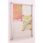 Planorga vitrine d'intrieur nf homa 4 feuilles a4 - cadre alu - fond mtal