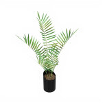 Plante artificielle composition palmier - pot rond noir Plante artificielle composition palmier - pot rond noir