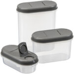 Plast team bote de conservation margerit, set de 3, blanc