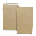 Pochette kraft brun c4 229 x 324 mm 120g sans fentre - soufflet 3 cm - autocollante bande protectrice ...