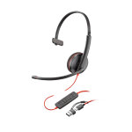 Poly blackwire 3210 mono micro casque filaire usb - c + adaptateur usb - c / a