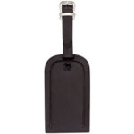 Porte - �tiquette de bagage, en cuir, noir