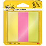 Post - it autocollants taille moyenne 25�x�76�mm assorties fluo couleurs 3�x�100 paquet 671 - 3