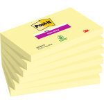Post - it bloc 90 feuilles notes repositionnables super sticky rectangle canary yellow, 76 x 127 mm, ...
