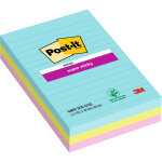 Post - it bloc de notes super�sticky lign�es 101�x�152 mm collection multicolore miami - lot de 3 blocs ...