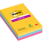 Post - it bloc de notes supersticky lignes 101x152mm couleurs ultra assorties - lot de3 blocs de ...