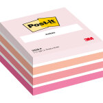 Post - it notes repositionnables 76 x 76 mm - rose aquarelle - bloc de 450 feuilles