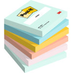 Post - it notes repositionnables beachside 76 x 76 mm - assorties - lot 6 blocs de 100 feuilles