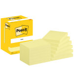 Post - it notes repositionnables rectangle 76 x 102 jaune - lot de 12 blocs de 100 feuilles