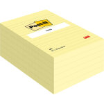 Post - it notes repositionnables recycl�es lign�es rectangle 102 x 152 mm jaune - lot de 6 blocs de 100 ...