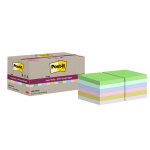 Post - it notes repositionnables super sticky recycles 48 x 48 mm - assorties - lot 12 blocs de 70 feuilles ...