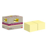Post - it notes repositionnables super sticky recycles 76 x 76 mm - jaune - lot 12 blocs de 70 feuilles ...