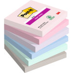 Post - it notes repositionnables super sticky soulful 76 x 76 mm - assorties - lot 6 blocs de 90 feuilles ...